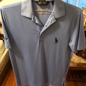 MENS LIGHT BLUE POLO BRAND GOLF POLO. SIZE SMALL.